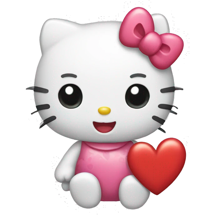 hello kitty with heart emoji
