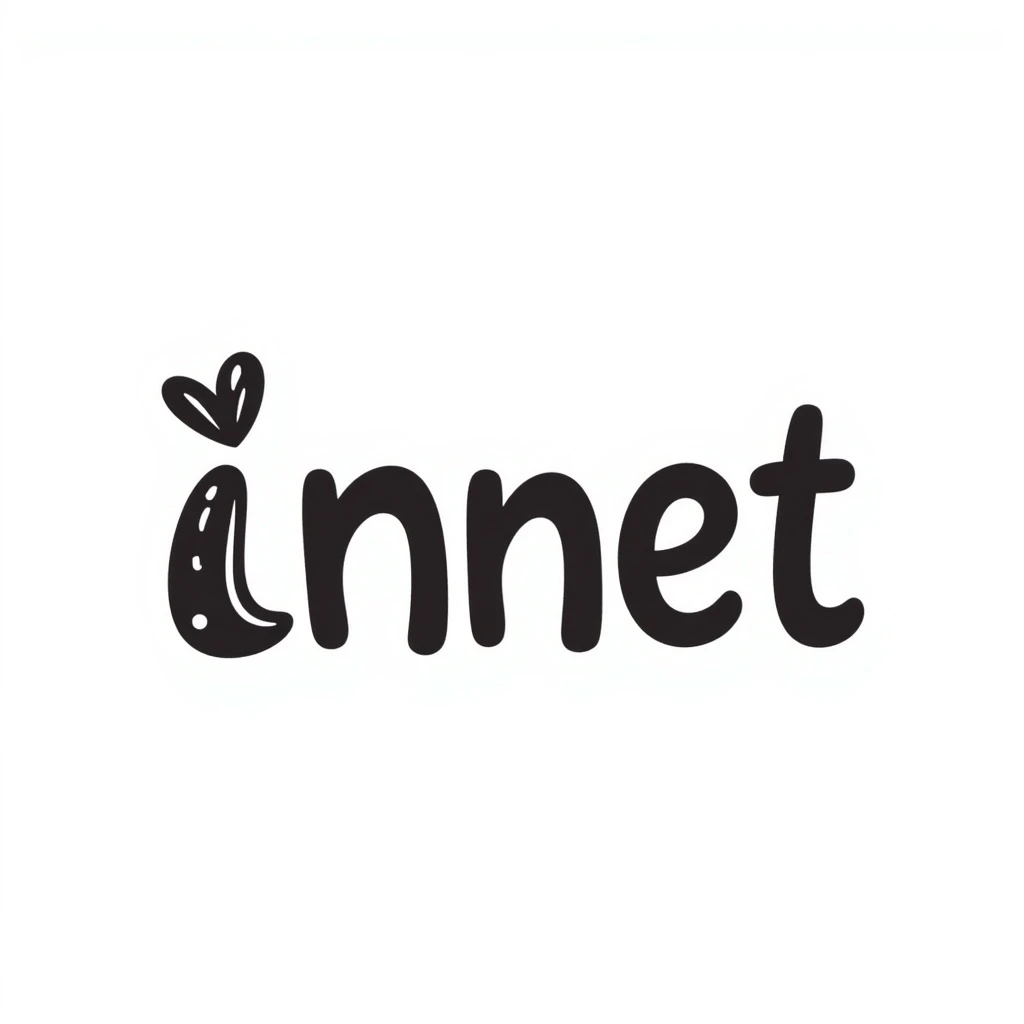 the word 'innet' in a handwritten, doodle emoji style, casual and inviting emoji