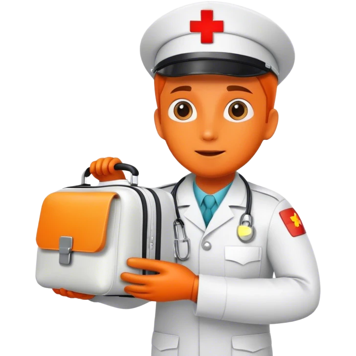 Mango in ambulance uniform emoji