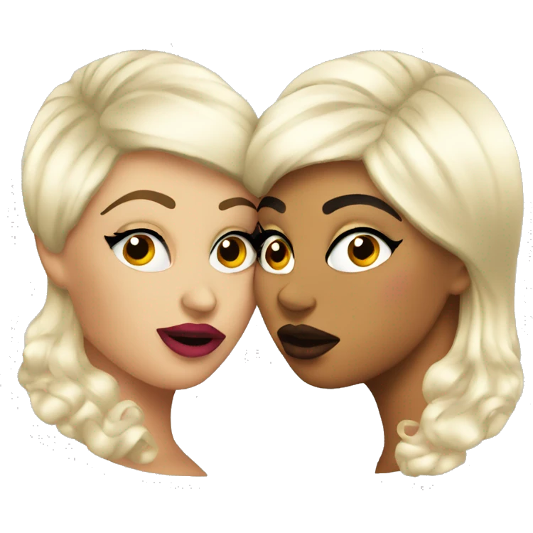 Two drag queens kissing each other  emoji