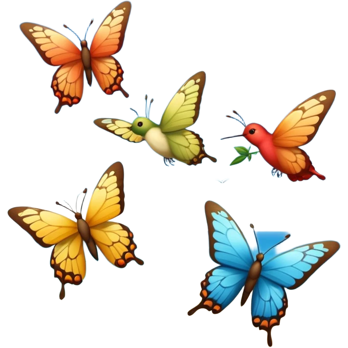 Más allá donde danzan las mariposas y los colibrís resuenan los cantos del cielo emoji