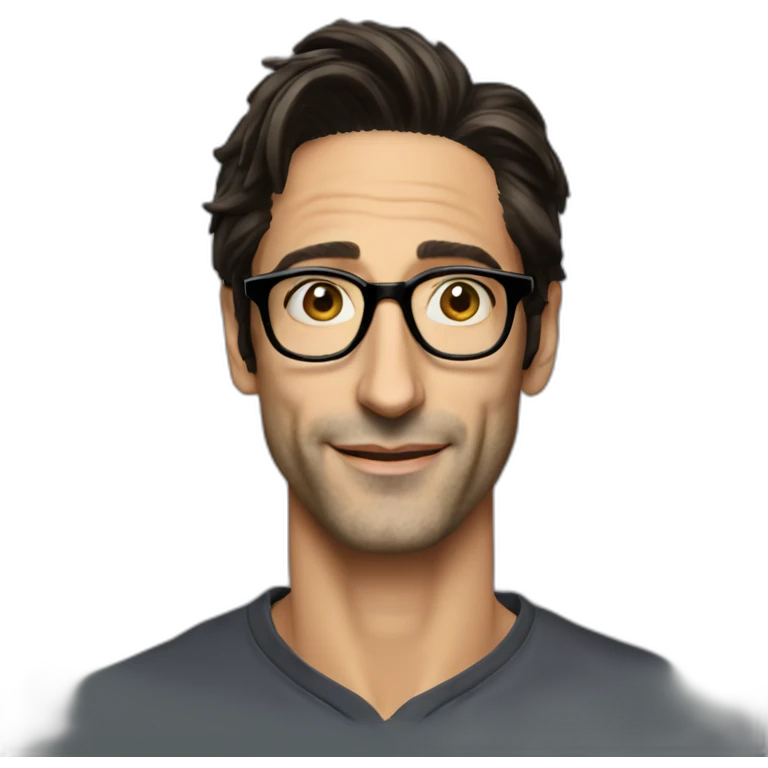 Adrien Brody with glasses emoji