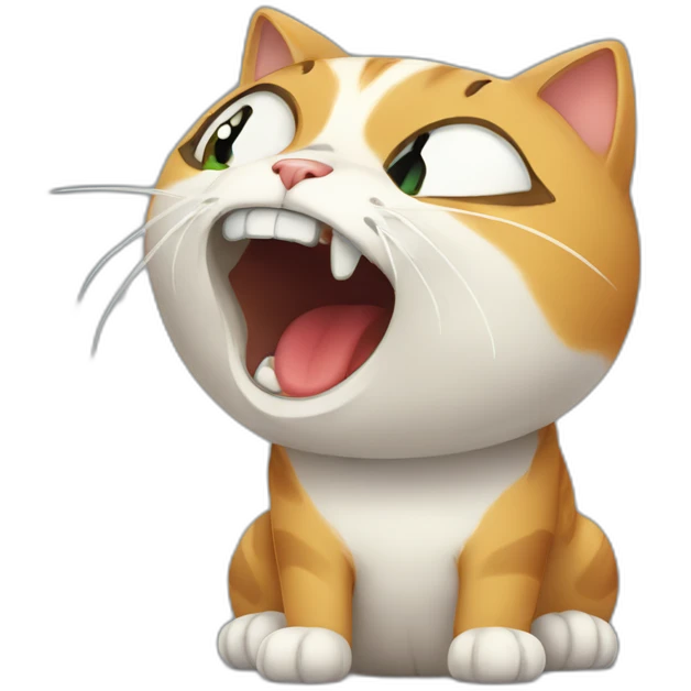 depressed cat screaming emoji