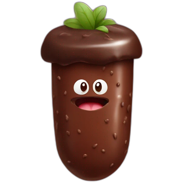 Chocolate mole with a bitten tail emoji