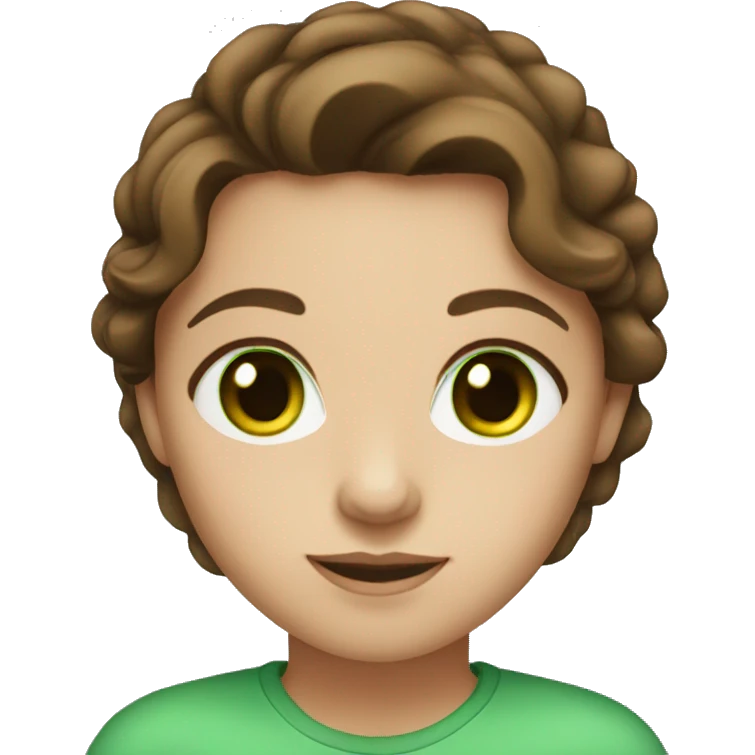 girl with brown hair and green eyes emoji