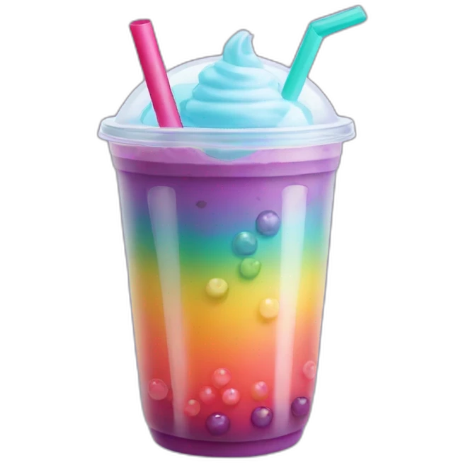 rainbow bubble tea emoji