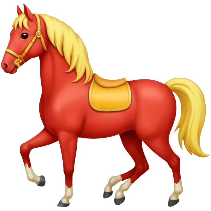 Cavalo vermelho e amarelo pastel emoji