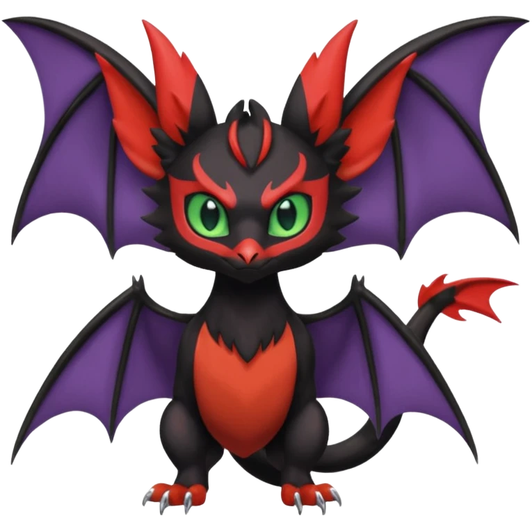  Noibat-Noivern-Trico-Nargacuga-Litten-Hybrid with huge bat wings for ears emoji