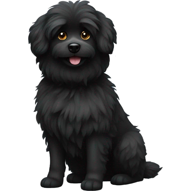 black fluffy dog  emoji