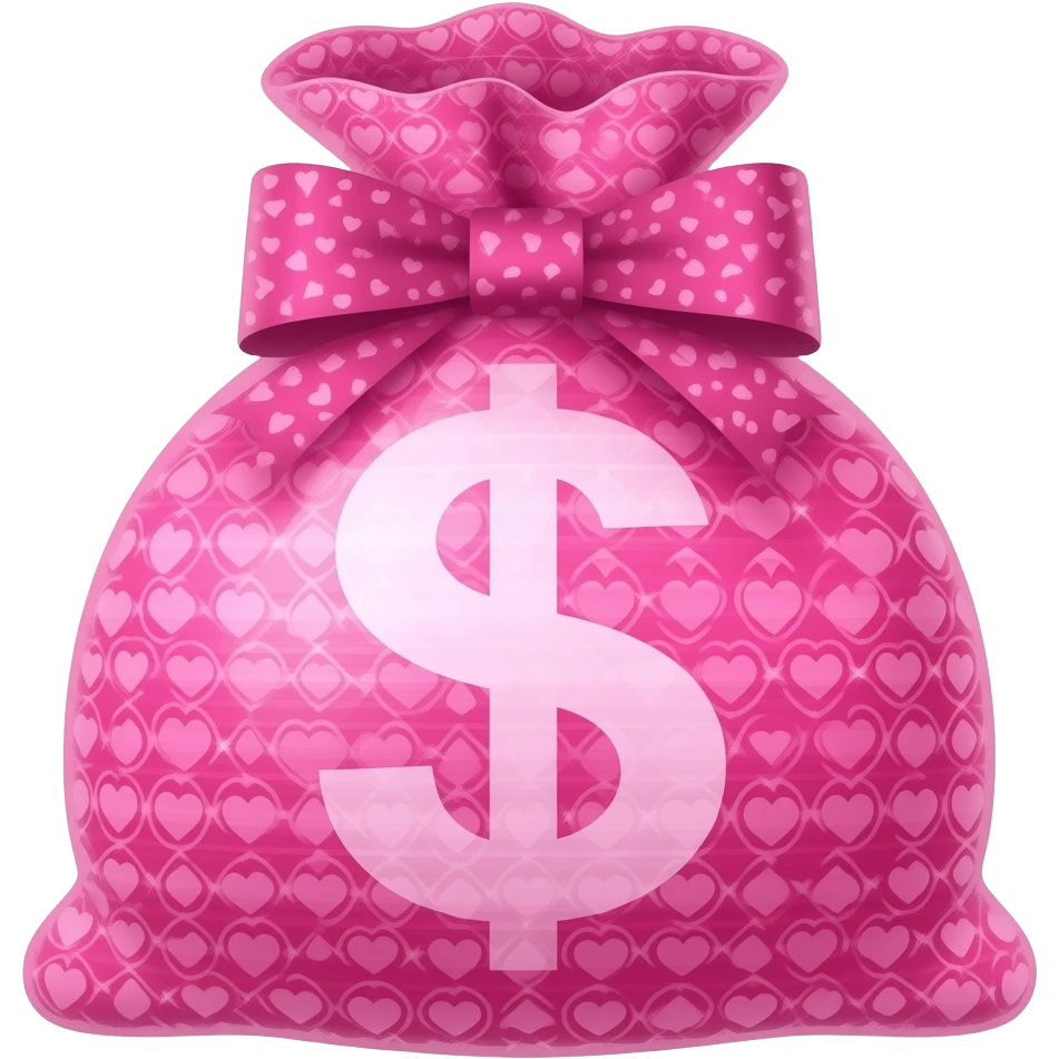 Pink money bag make it more girly pink emoji