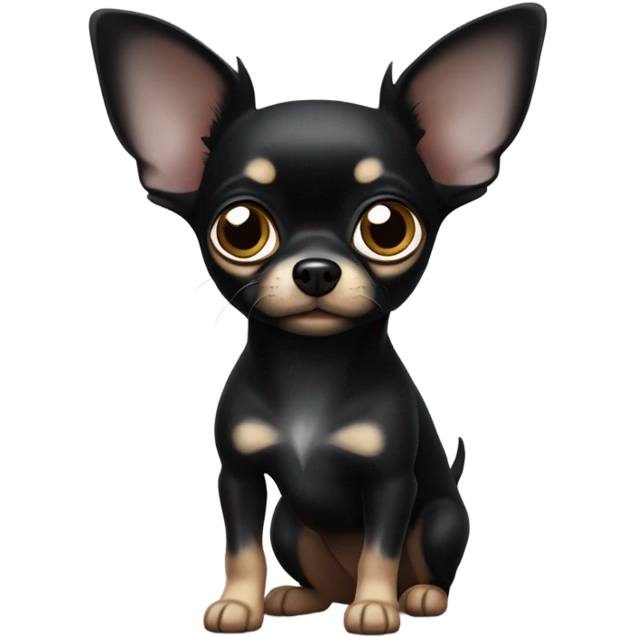 Small black Chihuahua  emoji