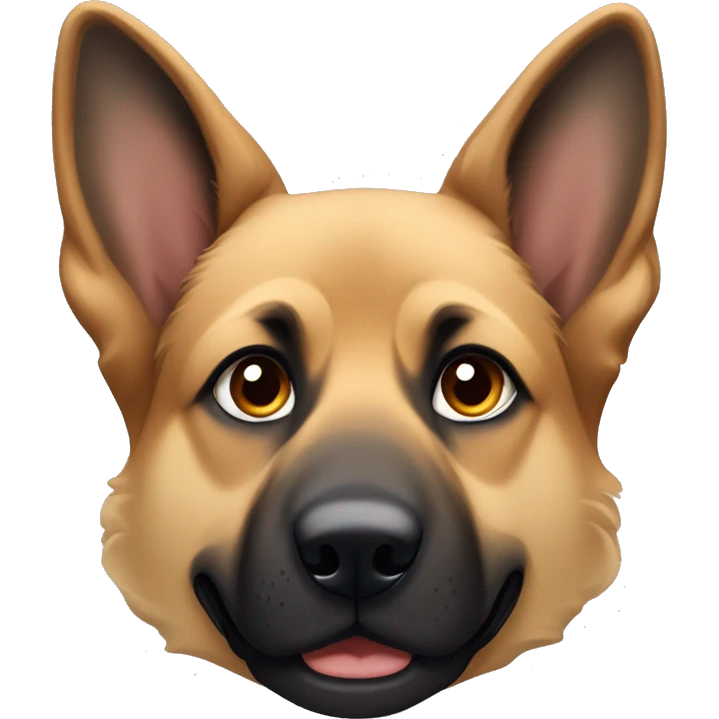 German Shepard dog with floppy, folded ears emoji