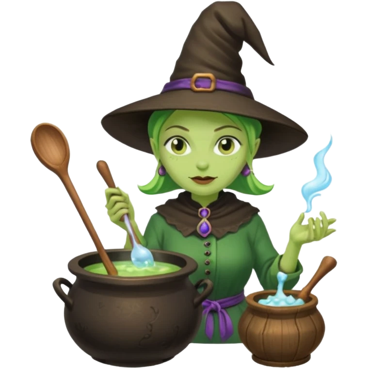 green witch cooking potion emoji