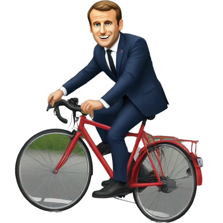 Macron sur un velo  emoji