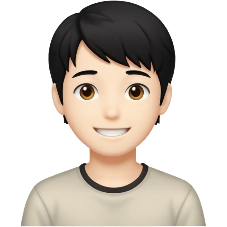 Naruto Anime style happy boy head no band head emoji