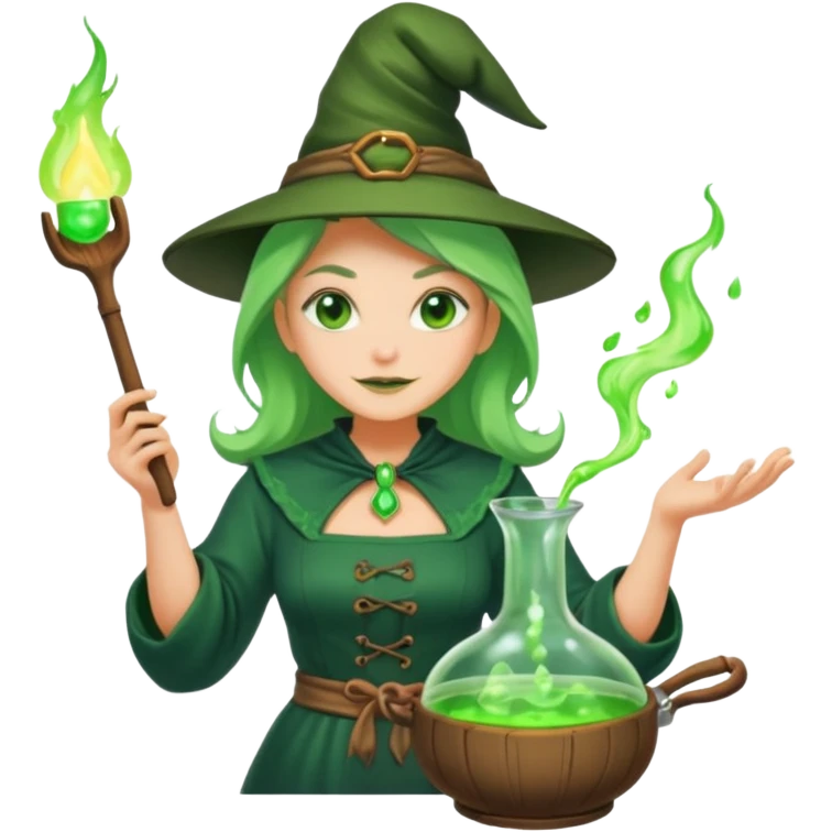 green witch cooking potion emoji