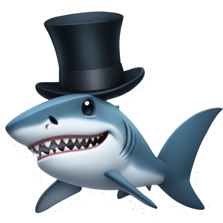 shark with tophat emoji