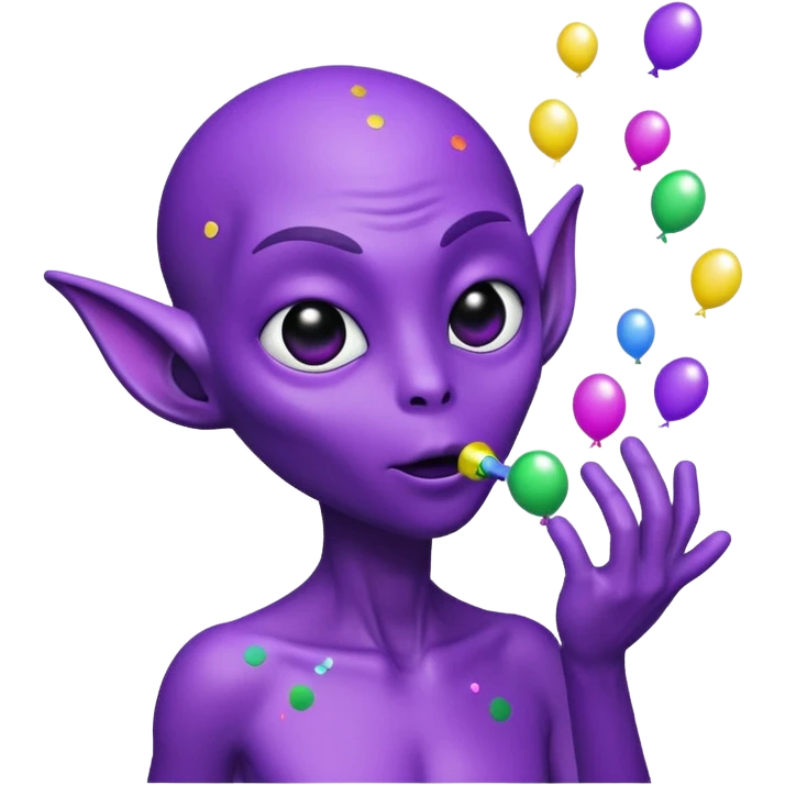 Alien blowing confetti emoji