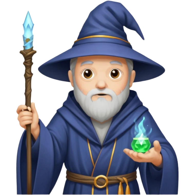 old wizard casting spells emoji