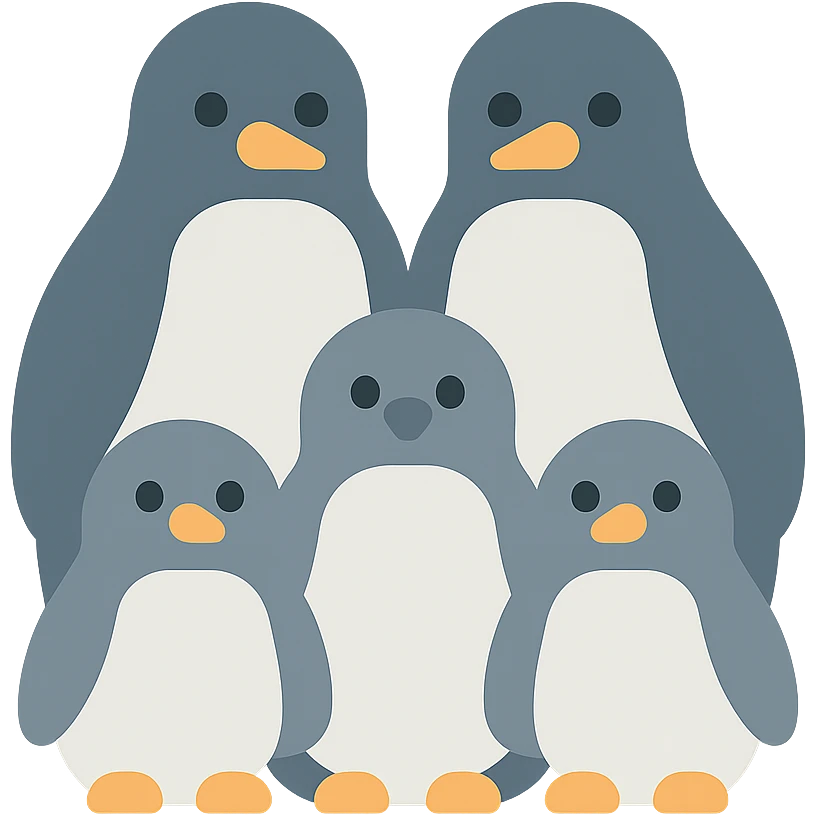 5 penguins emoji