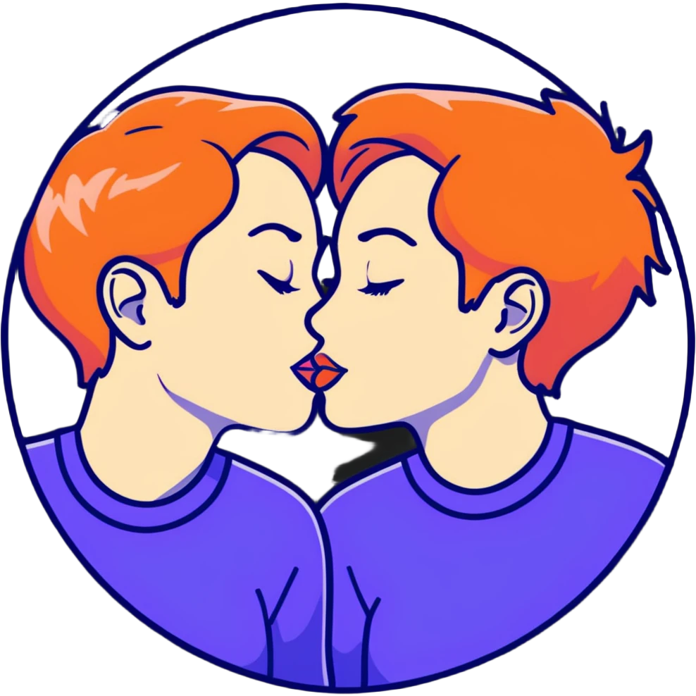 lesbian couple kissing on cheek emoji