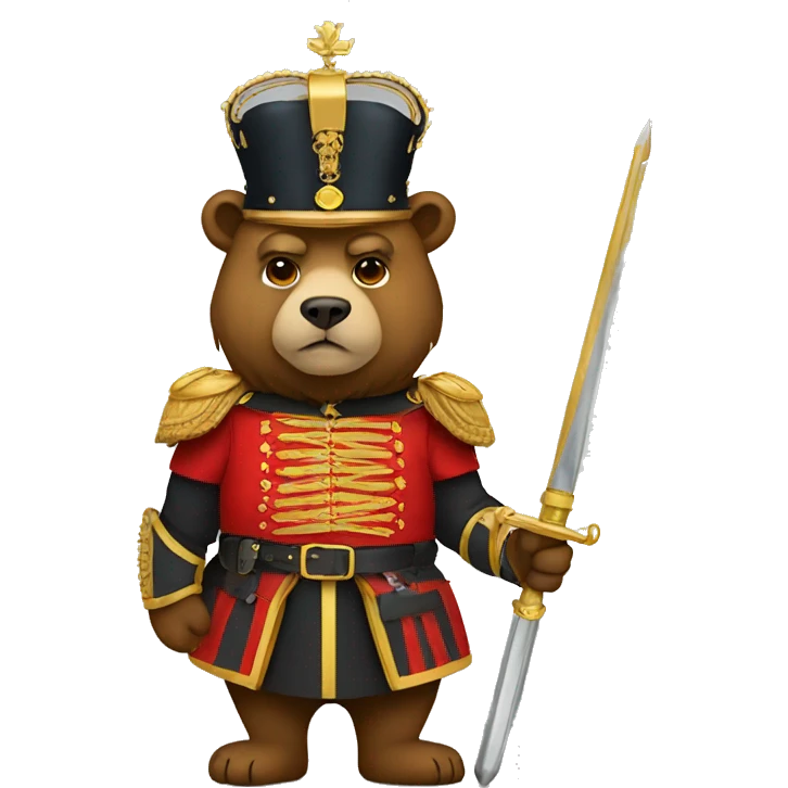 Bear dressed as queen’s guard emoji