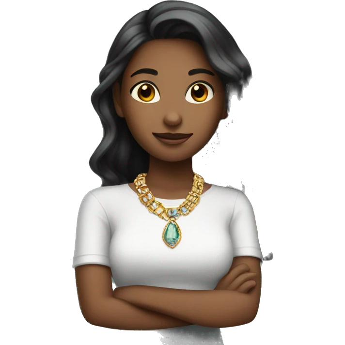 confident girl with jewelry school emoji