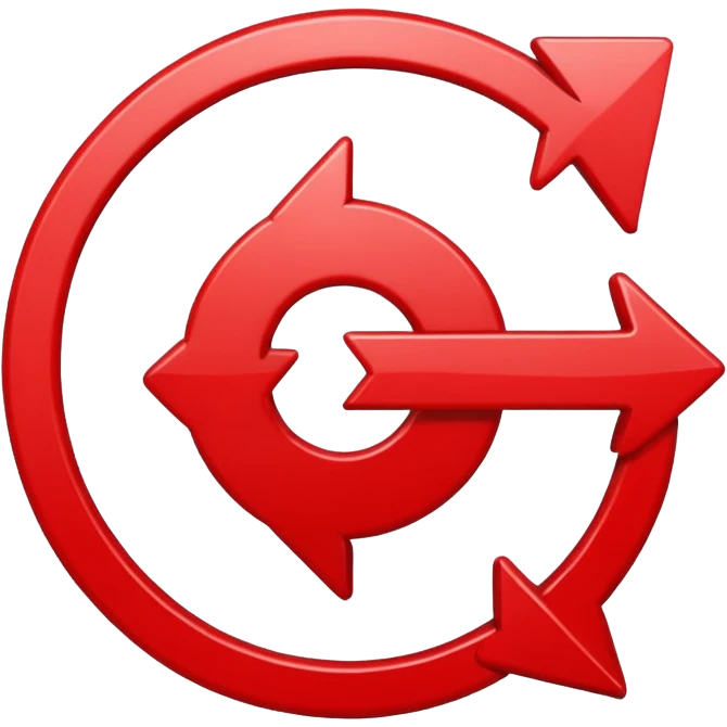 Rotating arrow red cycle emoji