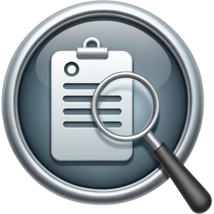 audit trail icon no human, no metal, not shiny, not grey emoji