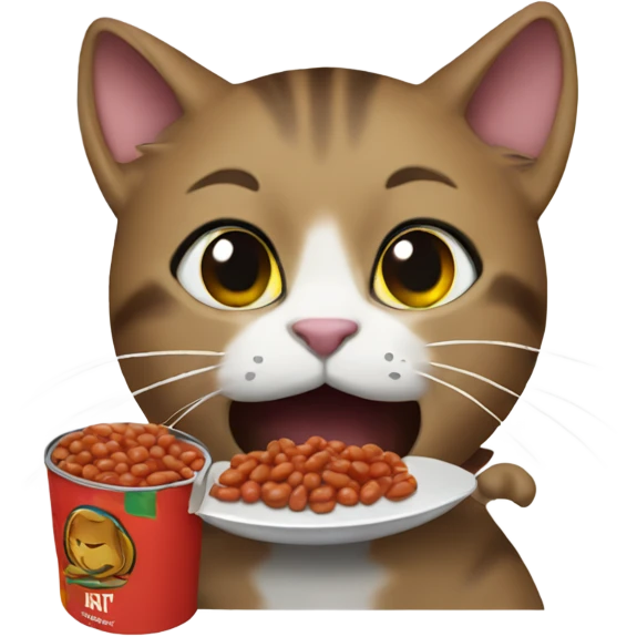  cat eating baked beans emoji