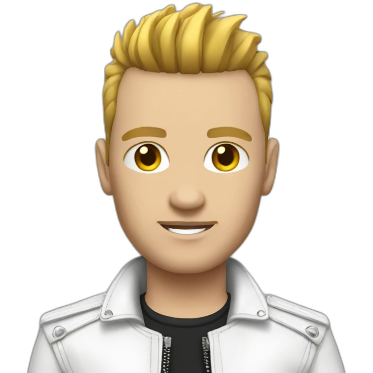 Punk male-white leather jacket emoji