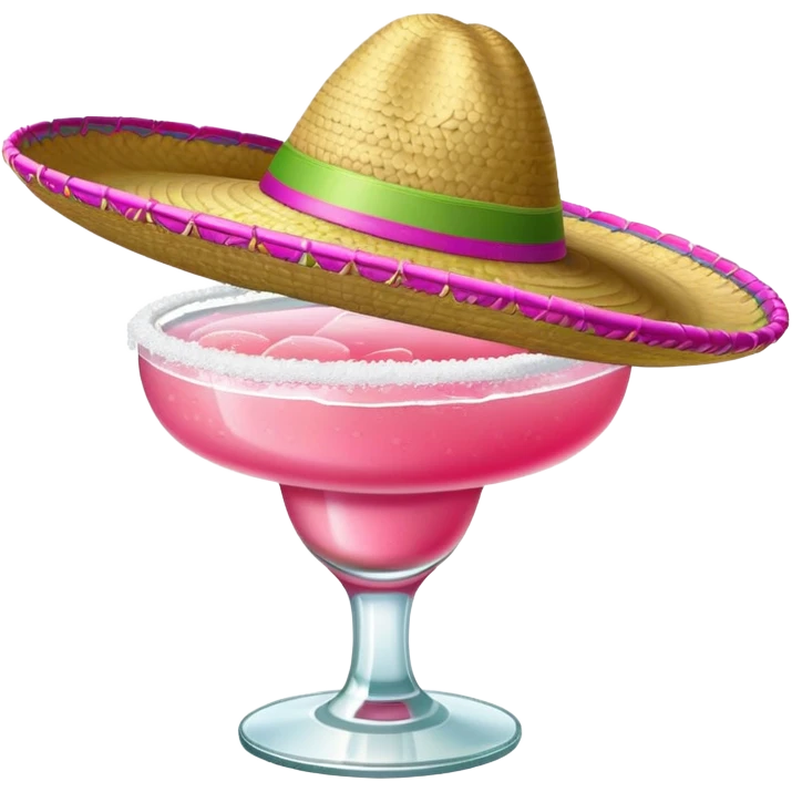 Sombrero on pink margarita  emoji