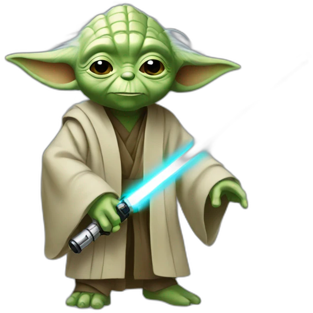 Yoda with a lighsaber  emoji