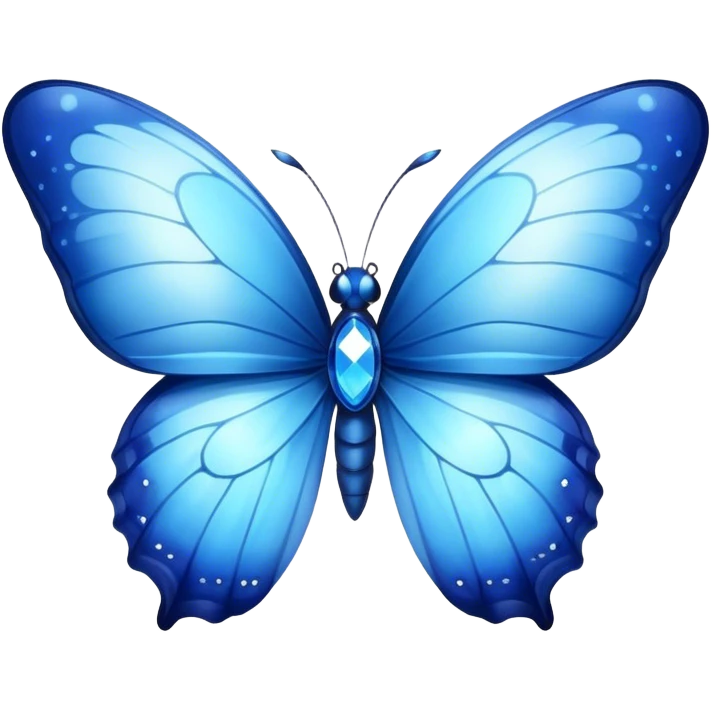 Cinematic Realistic Cute Blue Butterfly Portrait Emoji, Head tilted playfully and inquisitively, featuring beautifully patterned sapphire wings with intricate venation and a charming, petite body with round, sparkling eyes full of gentle curiosity, rendered with lifelike detail and warm natural highlights, high shine, affectionate and spirited, styled with a touch of whimsical garden magic, soft glowing outline, capturing the essence of a mischievous yet lovable blue butterfly that seems ready to flutter playfully into your arms! emoji