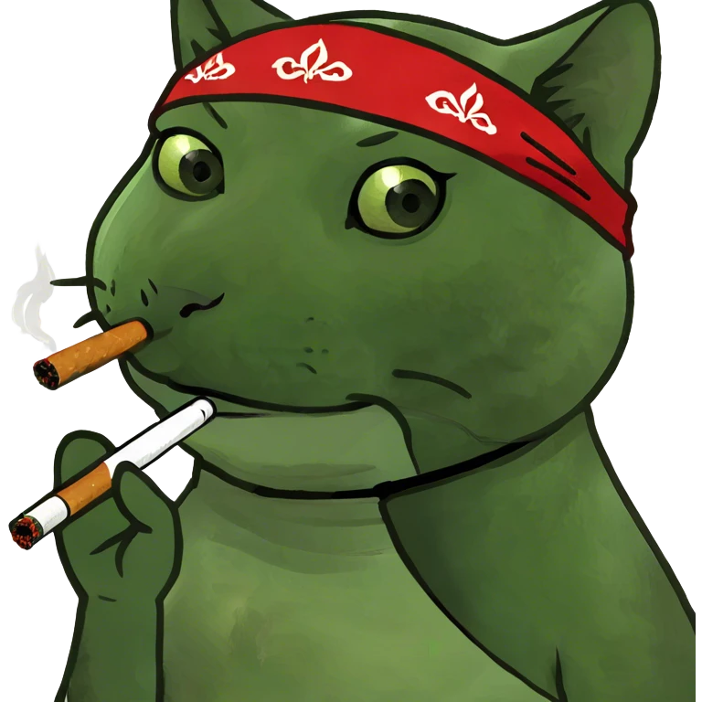 Cat smoking a cigarette emoji