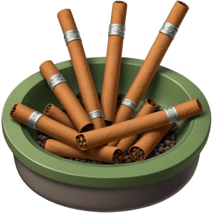 A bunch of small half smoked blunts in an ashtray  emoji