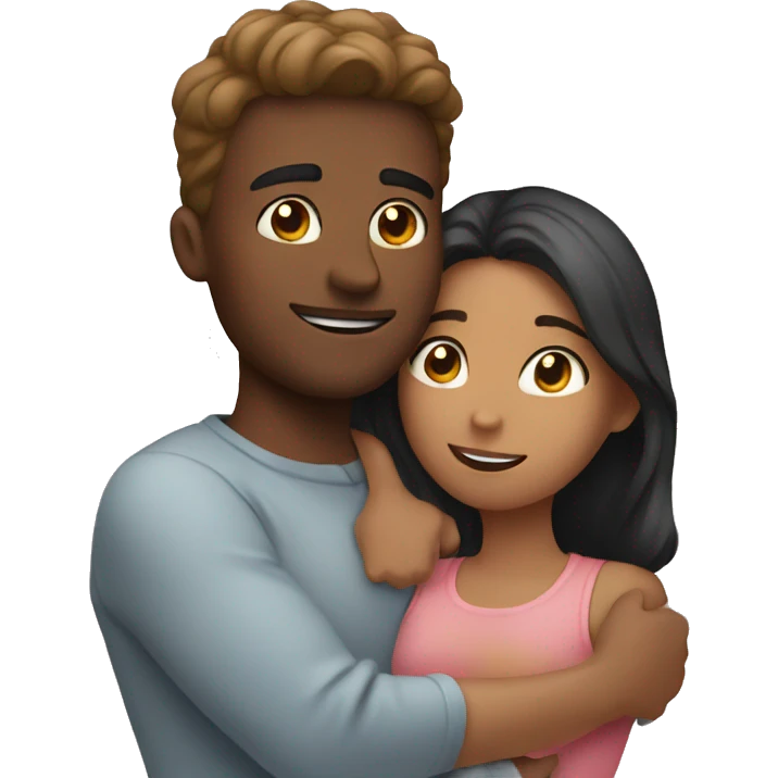 Guy and girl cuddling emoji