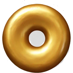 metal golden donut coin spinning emoji