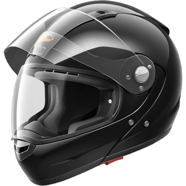 Capacete preto de moto emoji