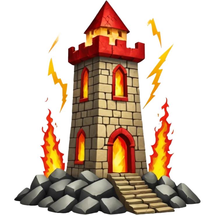 The tower tarot card in a 🀄 emoji