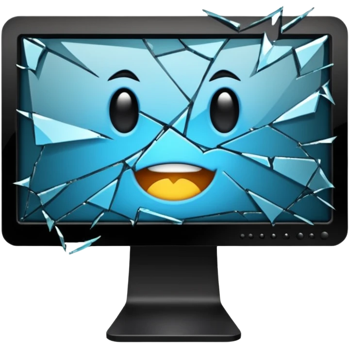 Broken computer monitor emoji