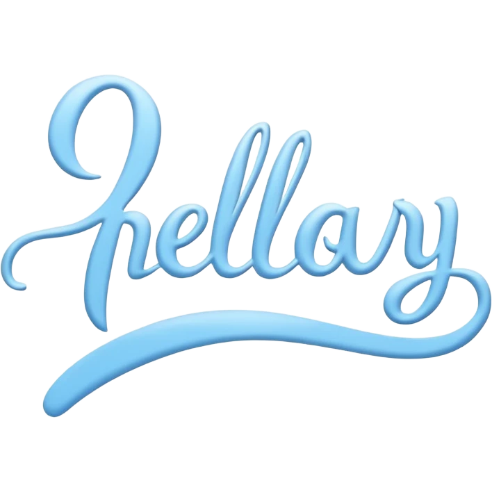 Light Blue “ hello January “ word in cursive emoji