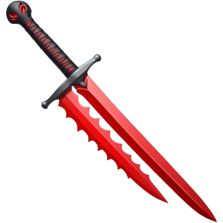 iOS sticker, ritual dagger, red blade, black handle, minimal emoji