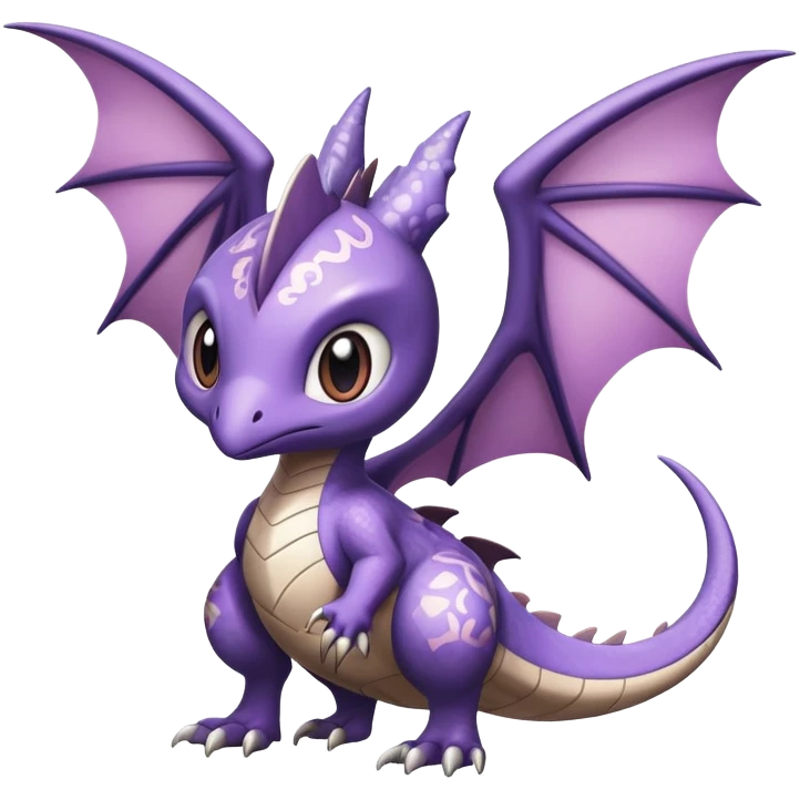 Shiny Cute Adorable Aerodactyl-Noivern-Hybrid-Creature with pattern-markings emoji