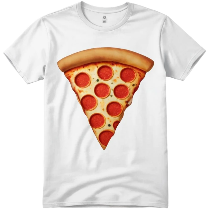 graphic tee shirt with a pizza slice design emoji