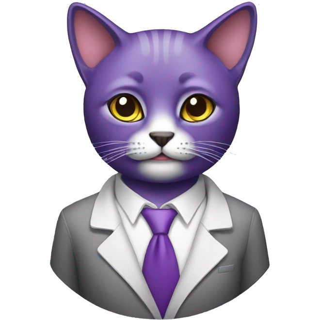 Purple humanised Cat psychiatrist emoji