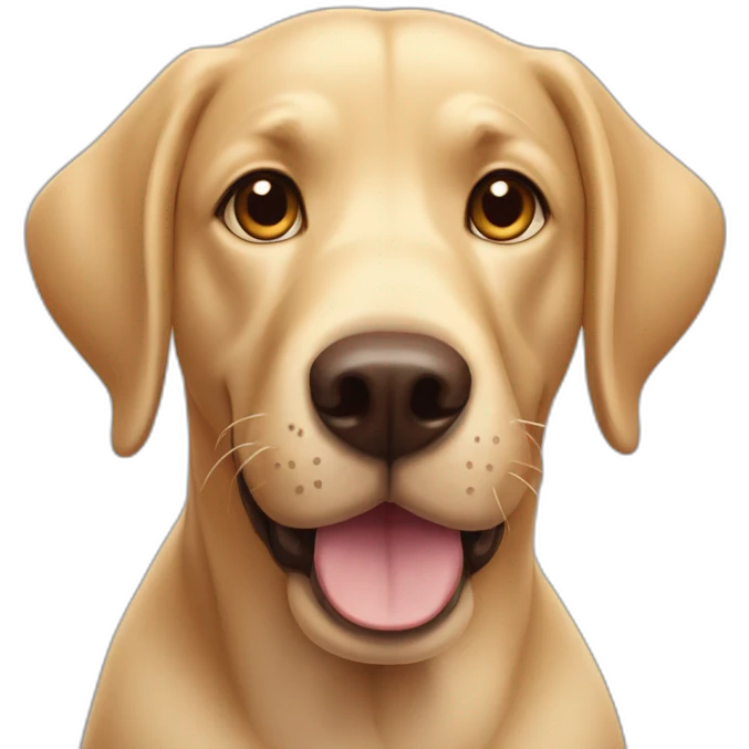 friendly labrador dog face with waving paw emoji