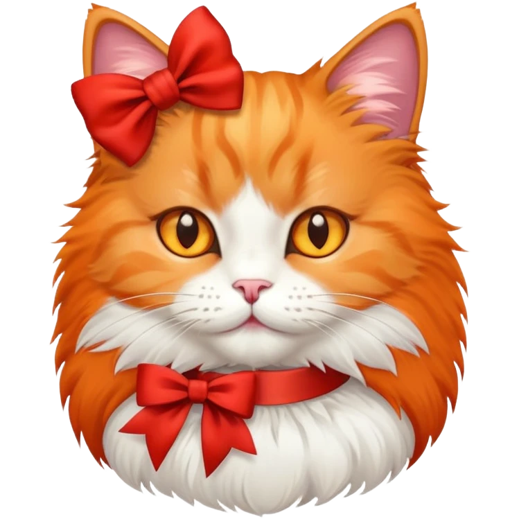 Cat wearing bow emoji