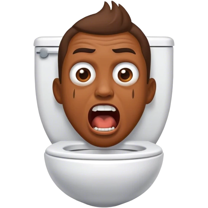 A guy in the toilet, screaming emoji