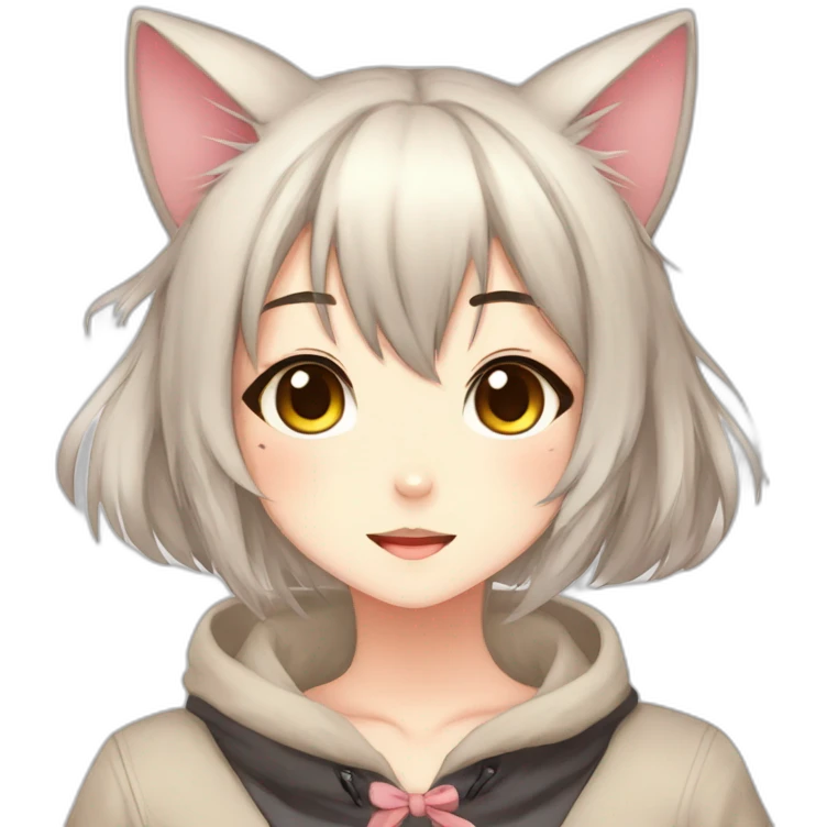 neko cat doujinshi anime girl emoji